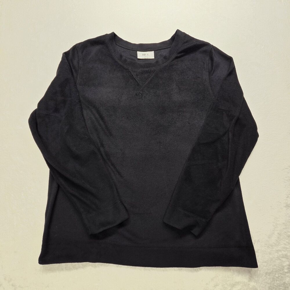 HUE Woman’s Black Fleece Sweater Large